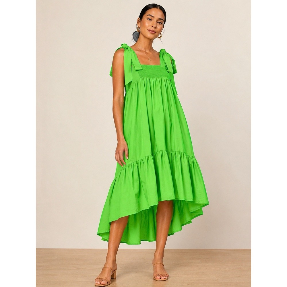 Christopher John Rogers for Target High Low Babydoll Dress Light Green Womens XS